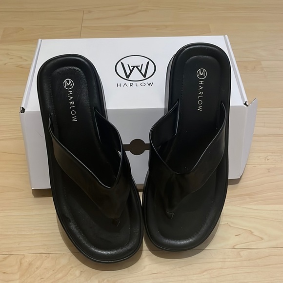 Harlow Vegan Leather Platform Sandals - Picture 2 of 7